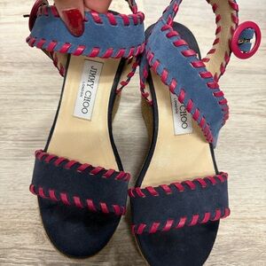 Jimmy Choo Blue and Pink Sandals